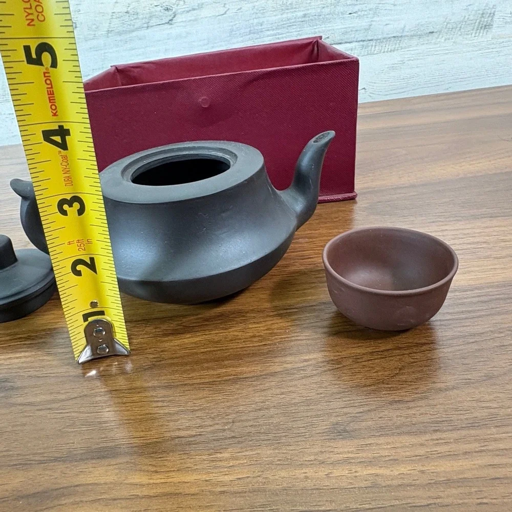 Vintage Chinese Yixing Zisha Teapot Reddish Brown Purple Clay Translation Marked